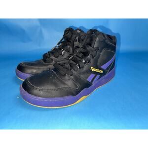 Reebok High Top Sneakers Black Purple Yellow Kids US 5 Youth